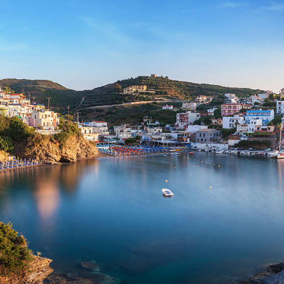 Panoramic view of Bali Bay in Rethymno,Crete